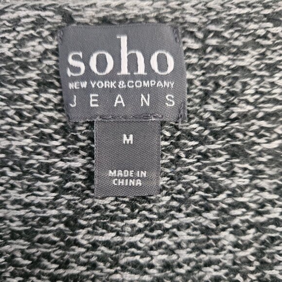 New York & Company SOHO Black Gray Medium 3/4 Sleeve Sweater - Picture 6 of 7